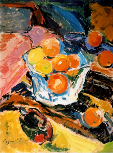 Peinture à l'huile Oranges Citrons Naoko Panganotti