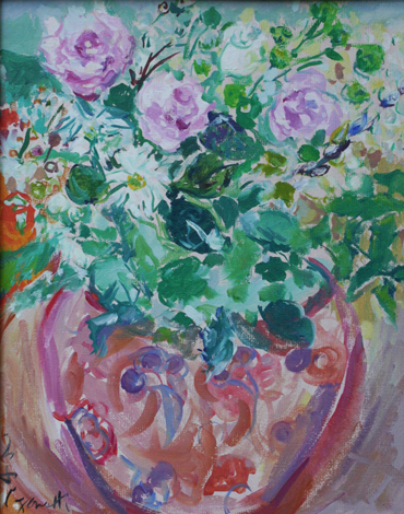 Le bouquet aux trois roses violettes Naoko Pagnaotti